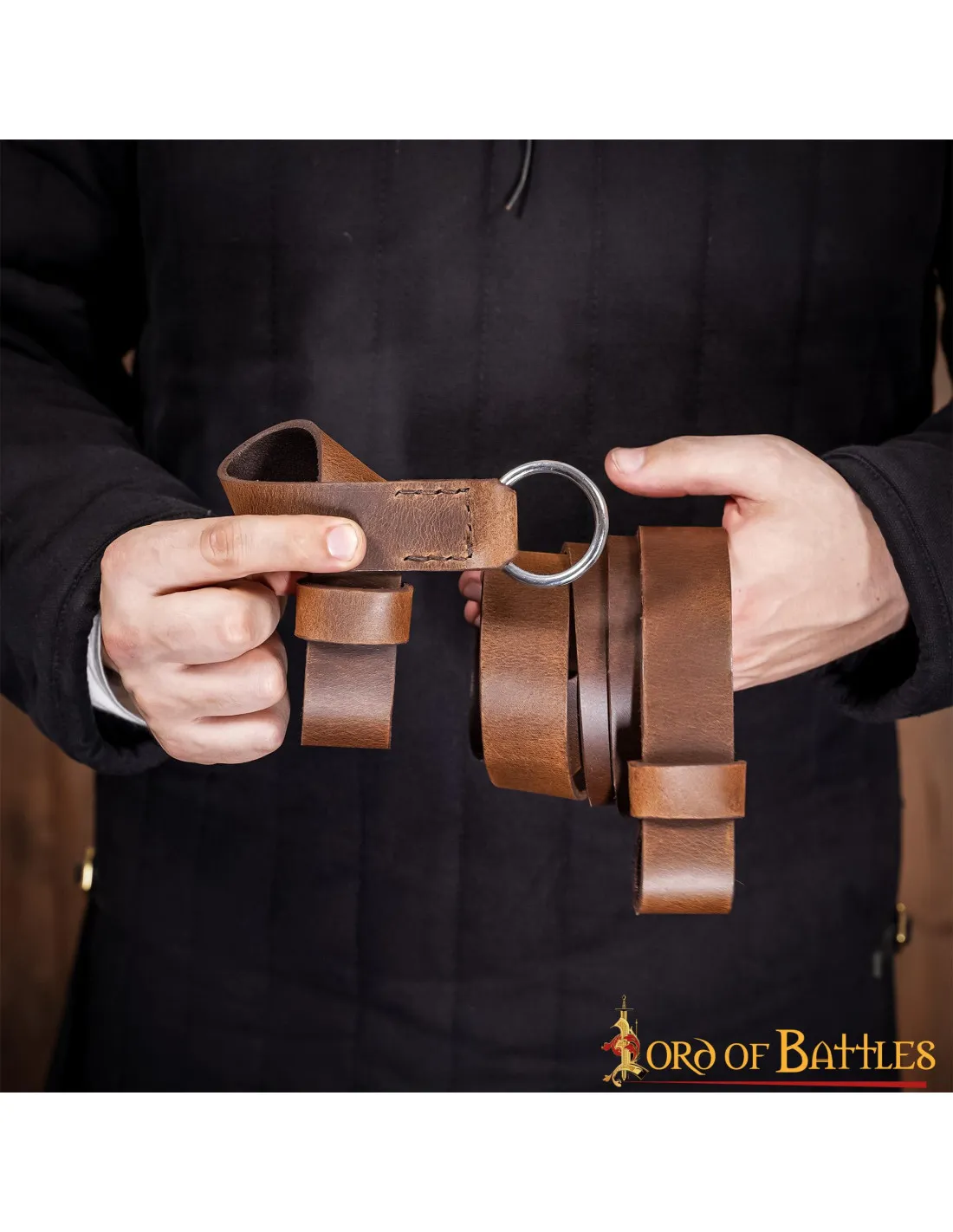 Cinturón para espada de cuero marrón