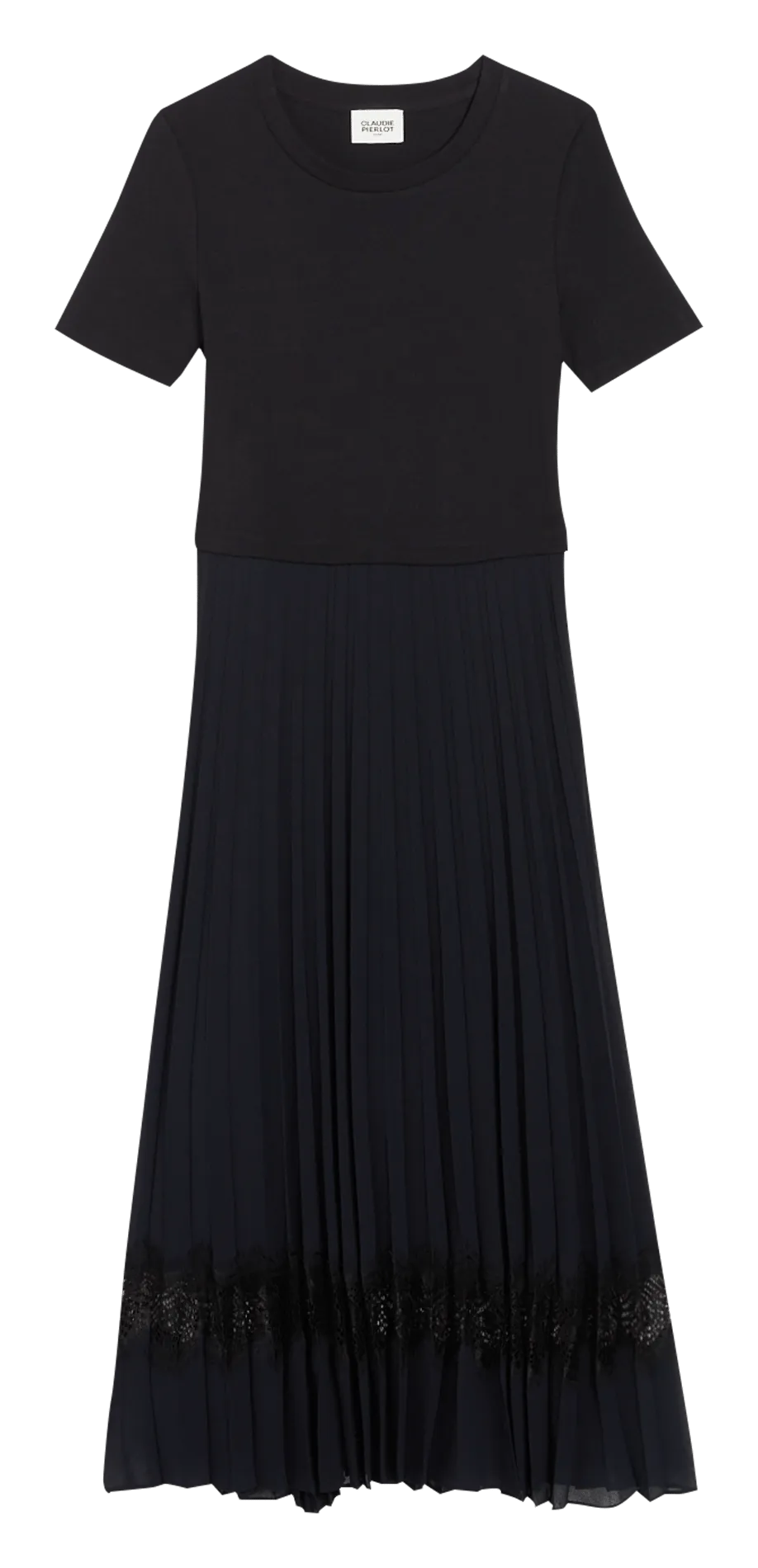 CLAUDIE PIERLOT Vestido largo con falda plisada en multicolor