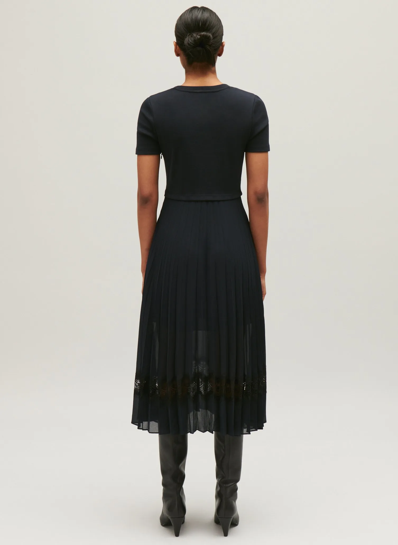 CLAUDIE PIERLOT Vestido largo con falda plisada en multicolor