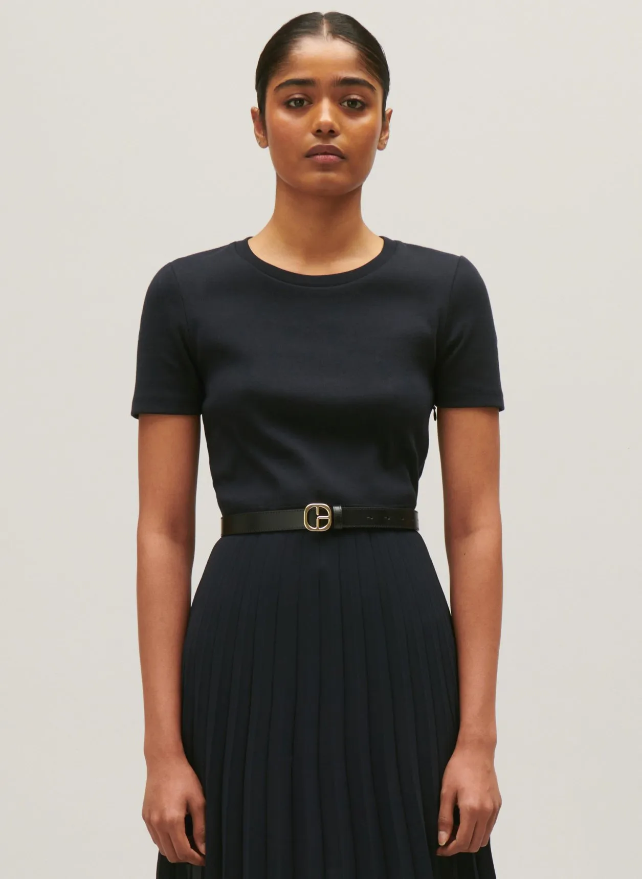 CLAUDIE PIERLOT Vestido largo con falda plisada en multicolor
