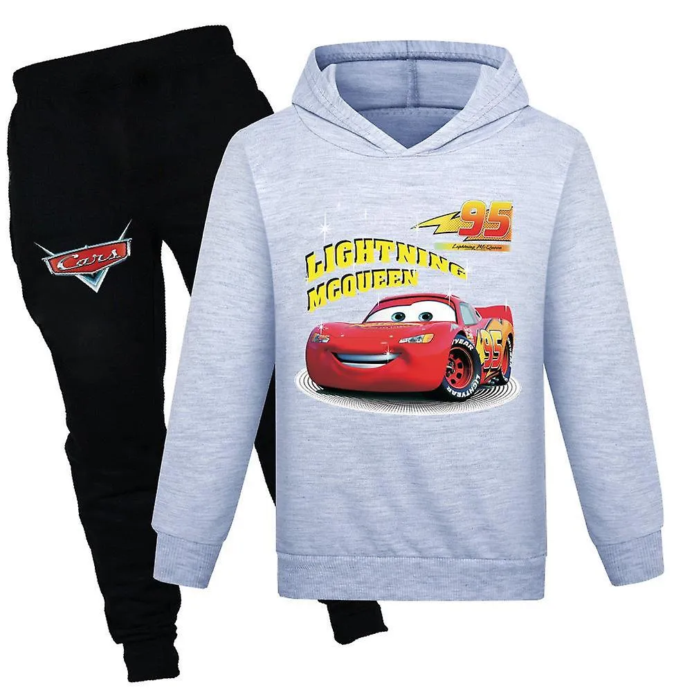 Coches Lightning Mcqueen Niños Sudadera con capucha Jogging Pantalones de chándal Sudadera Sudadera Conjunto