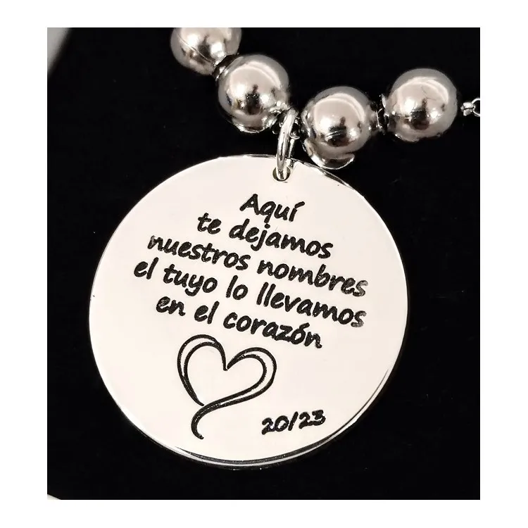 Colgantes para profesores con nombres en plata de ley