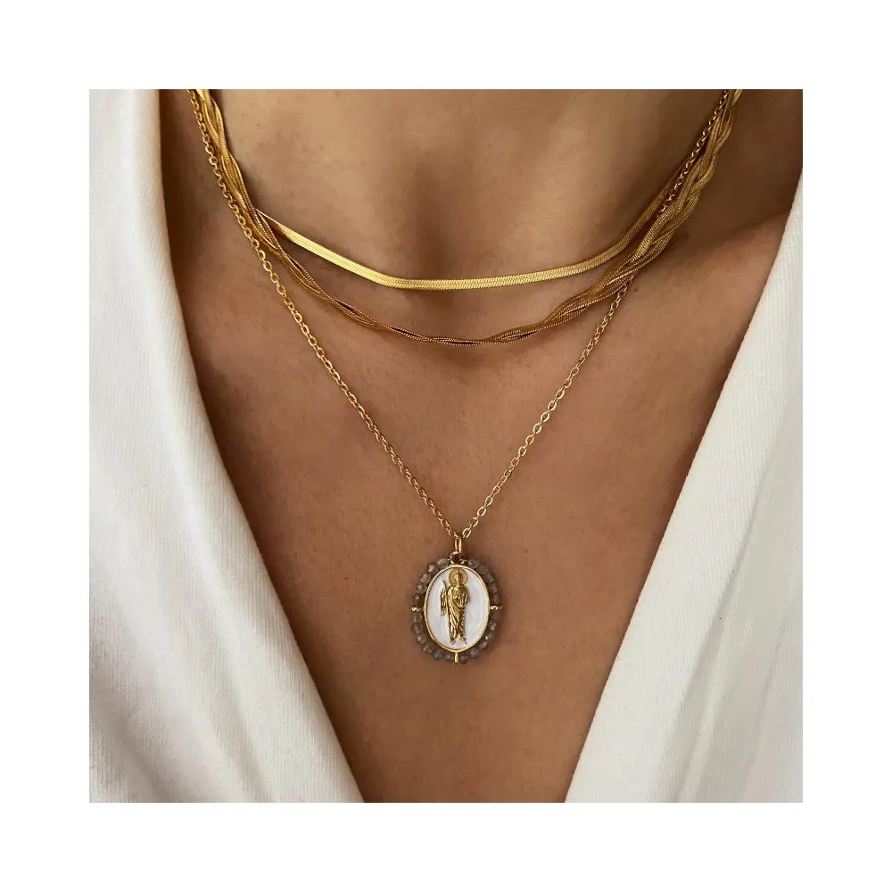 Collar Herryingbone Braid Oro (Varias Medidas)