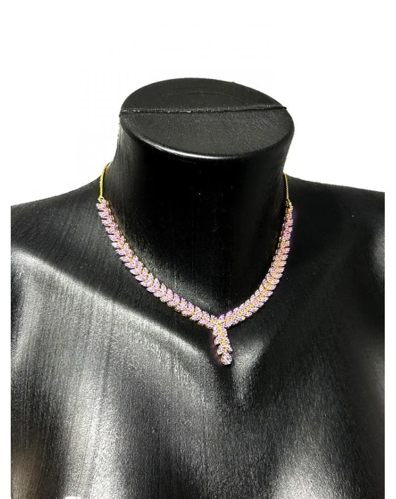 COLLARES MORADOS CON PENDIENTES A JUEGO ESPECIAL BODAS