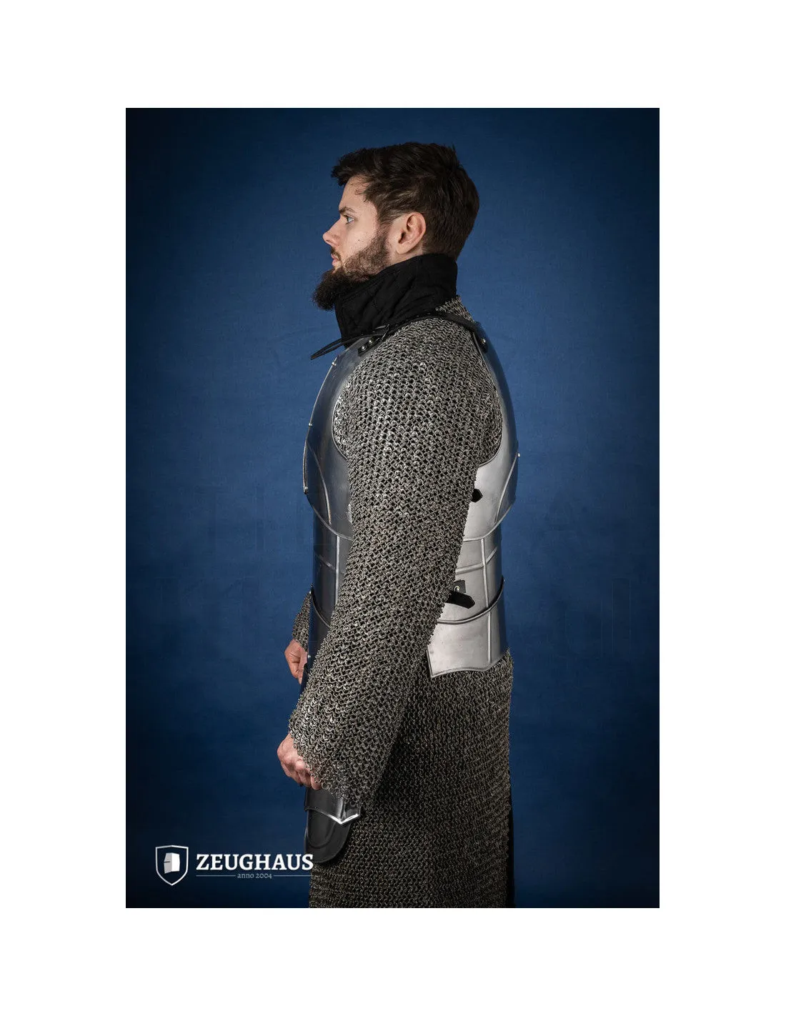 Coraza medieval con escarcelas, acero pulido modelo Champion
