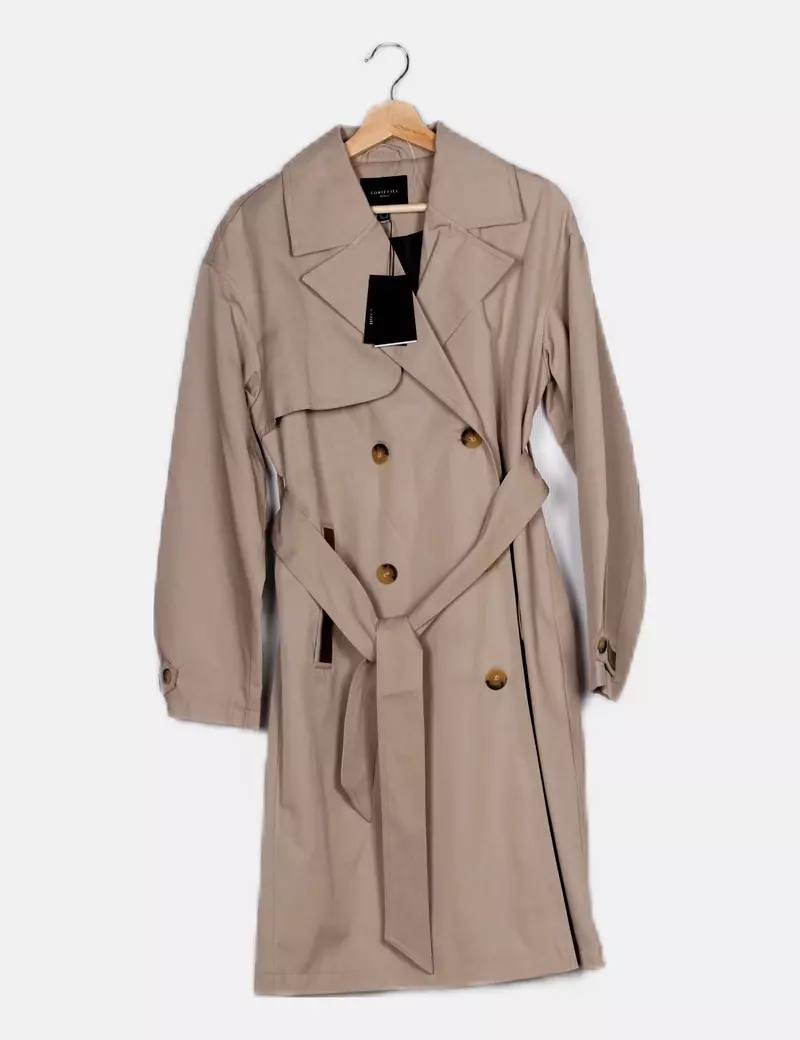 Cortefiel Trench impermeable marrón