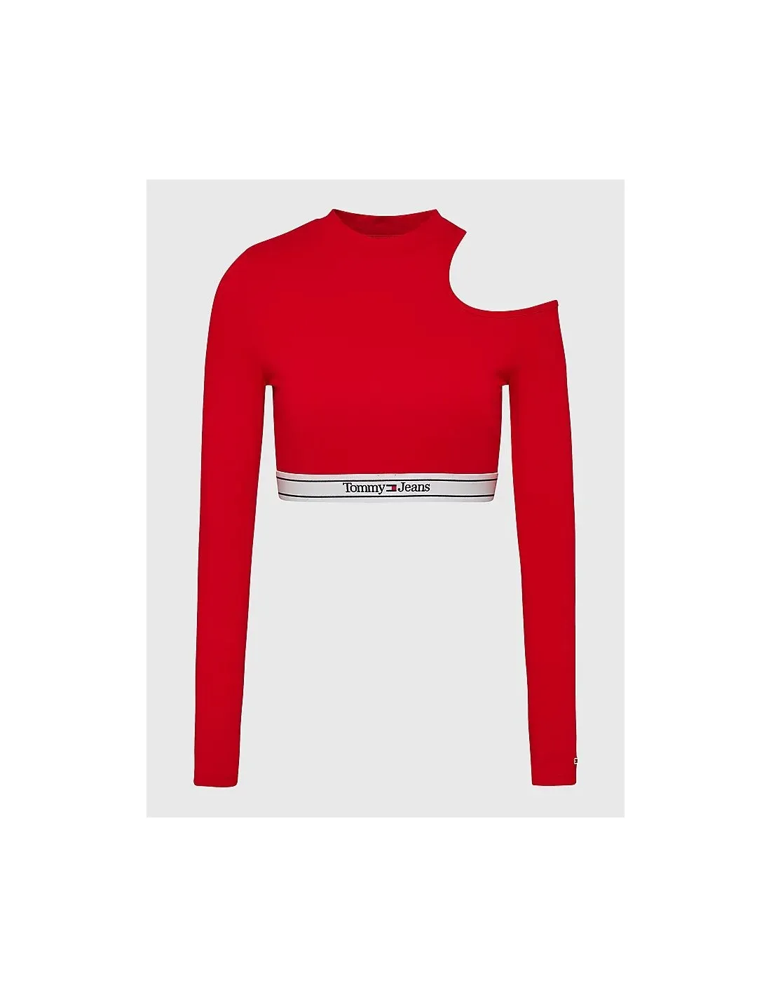 Crop top de manga larga con detalle cut out de Tommy Jeans