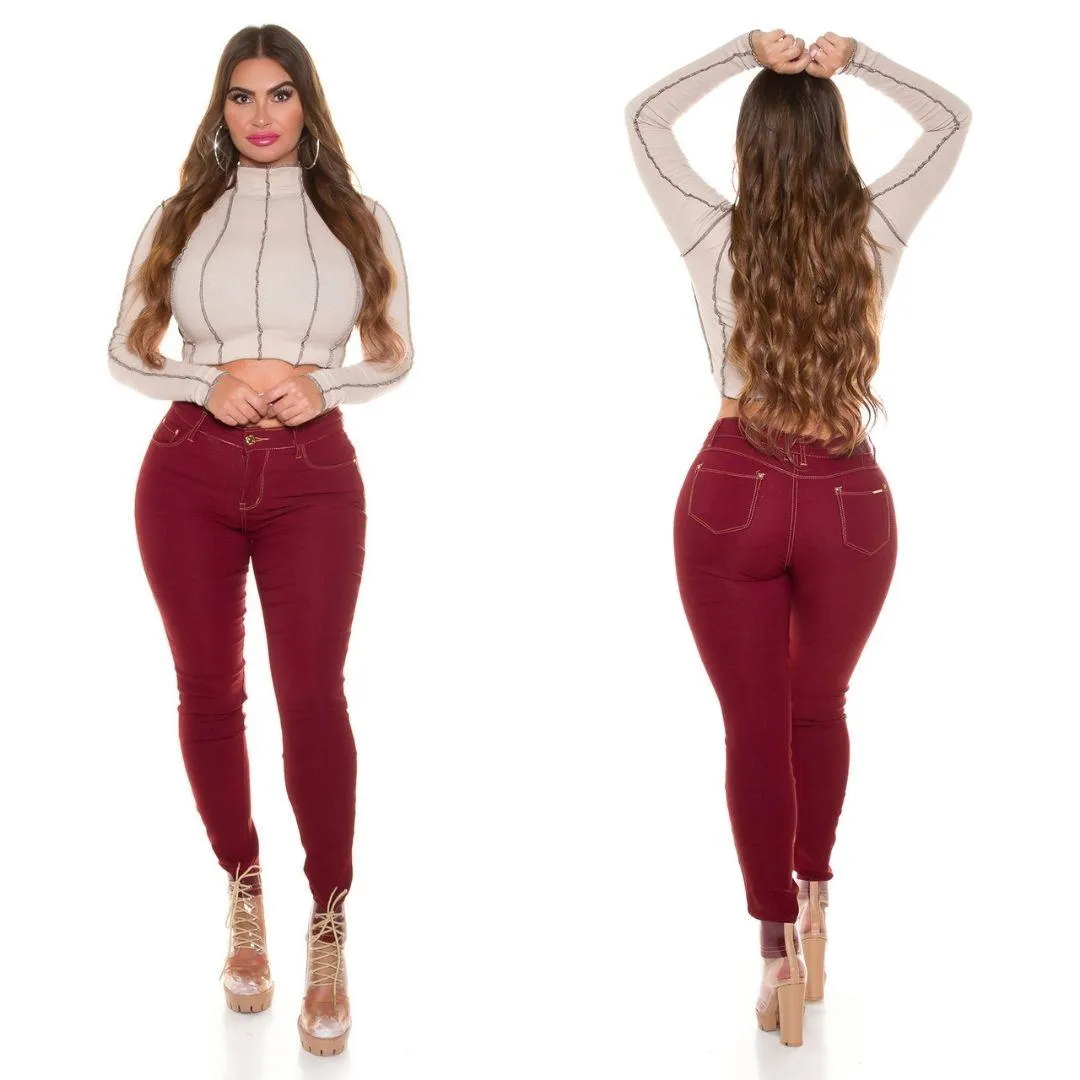 Curvy Jean costuras en contraste 