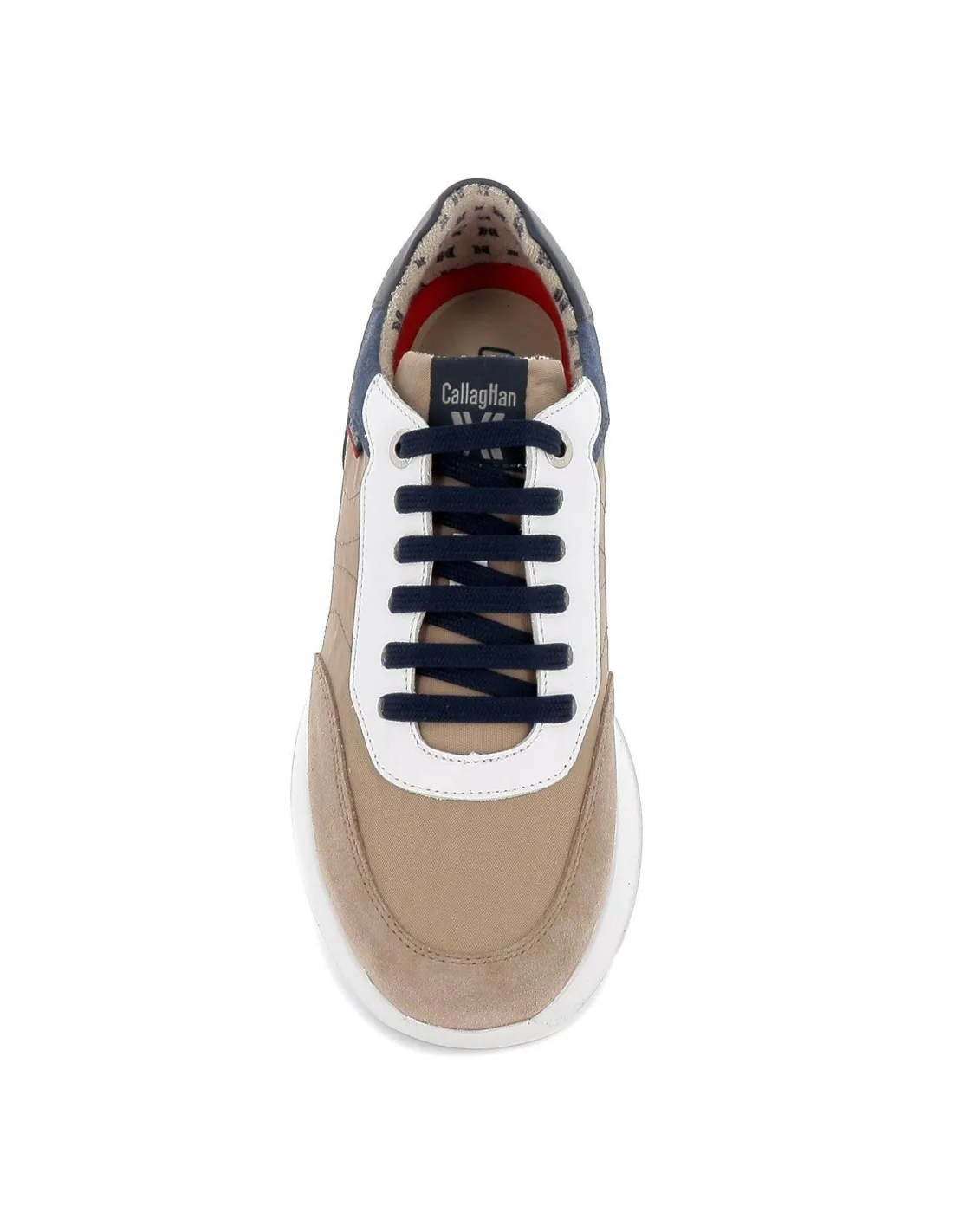 Deportivo piel de cordones para hombre beige Callaghan
