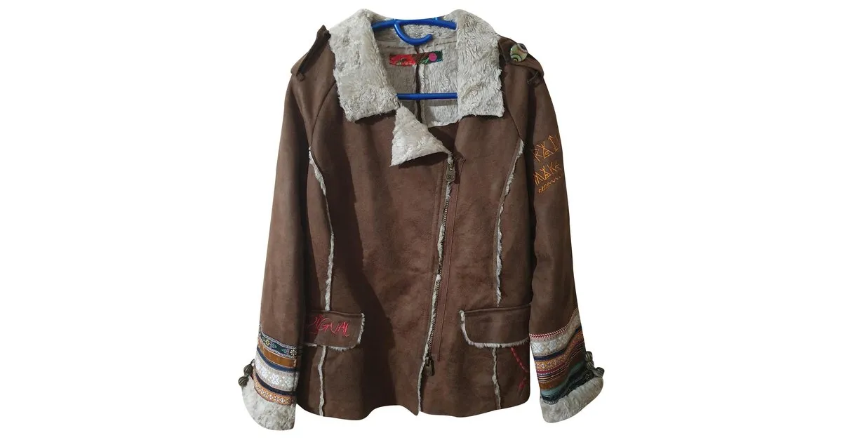 Desigual Chaquetas Castaño Multicolor 