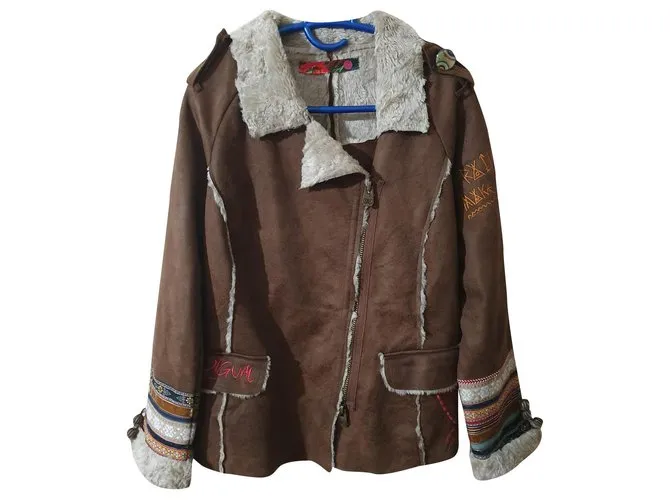 Desigual Chaquetas Castaño Multicolor 