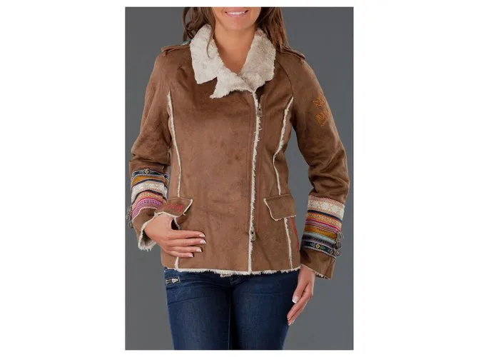 Desigual Chaquetas Castaño Multicolor 