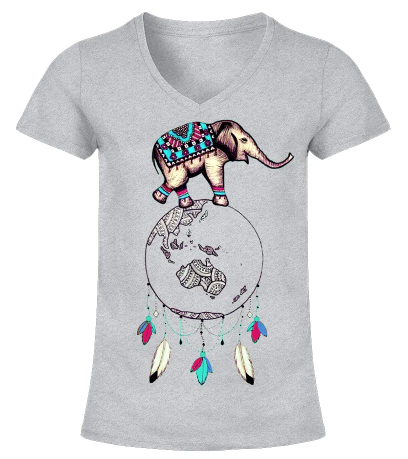 Elephants Dream Catcher Camiseta cuello pico Mujer