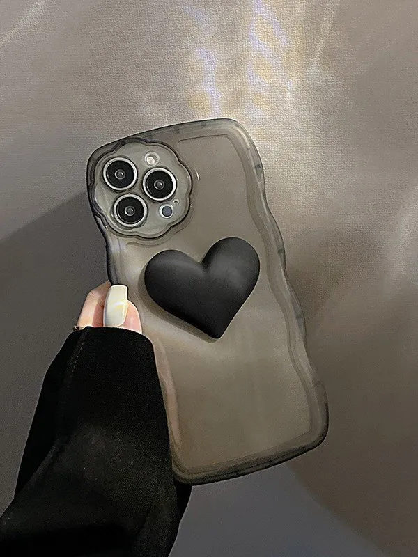Estuche para teléfono con adorno de corazón Wave Trim