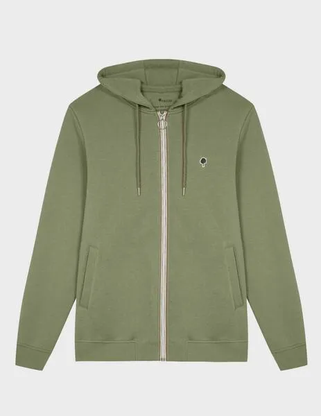 Faguo Mensil Sudadera con capucha caqui para hombre