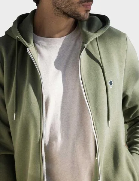 Faguo Mensil Sudadera con capucha caqui para hombre