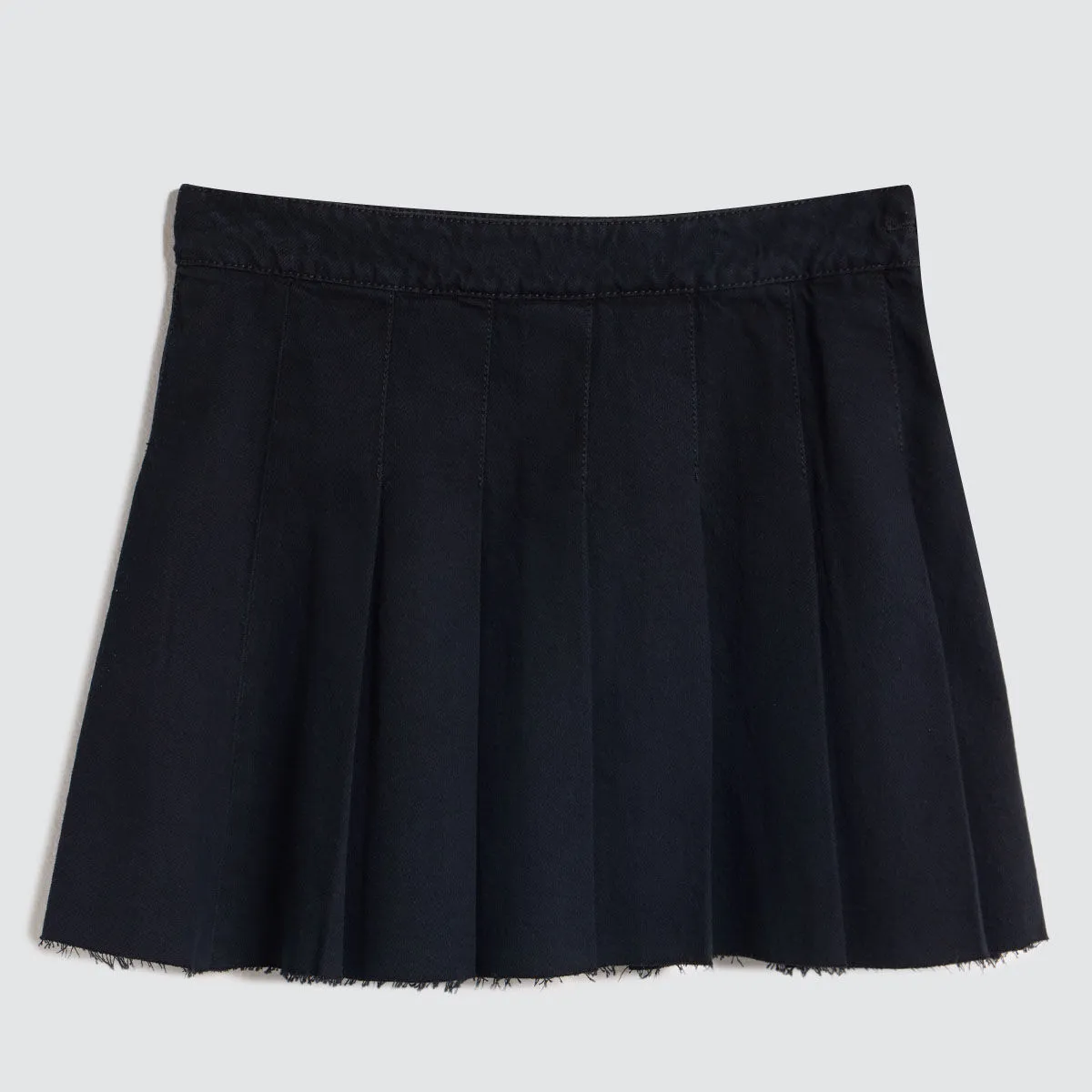 Falda En Denim Con Pliegues