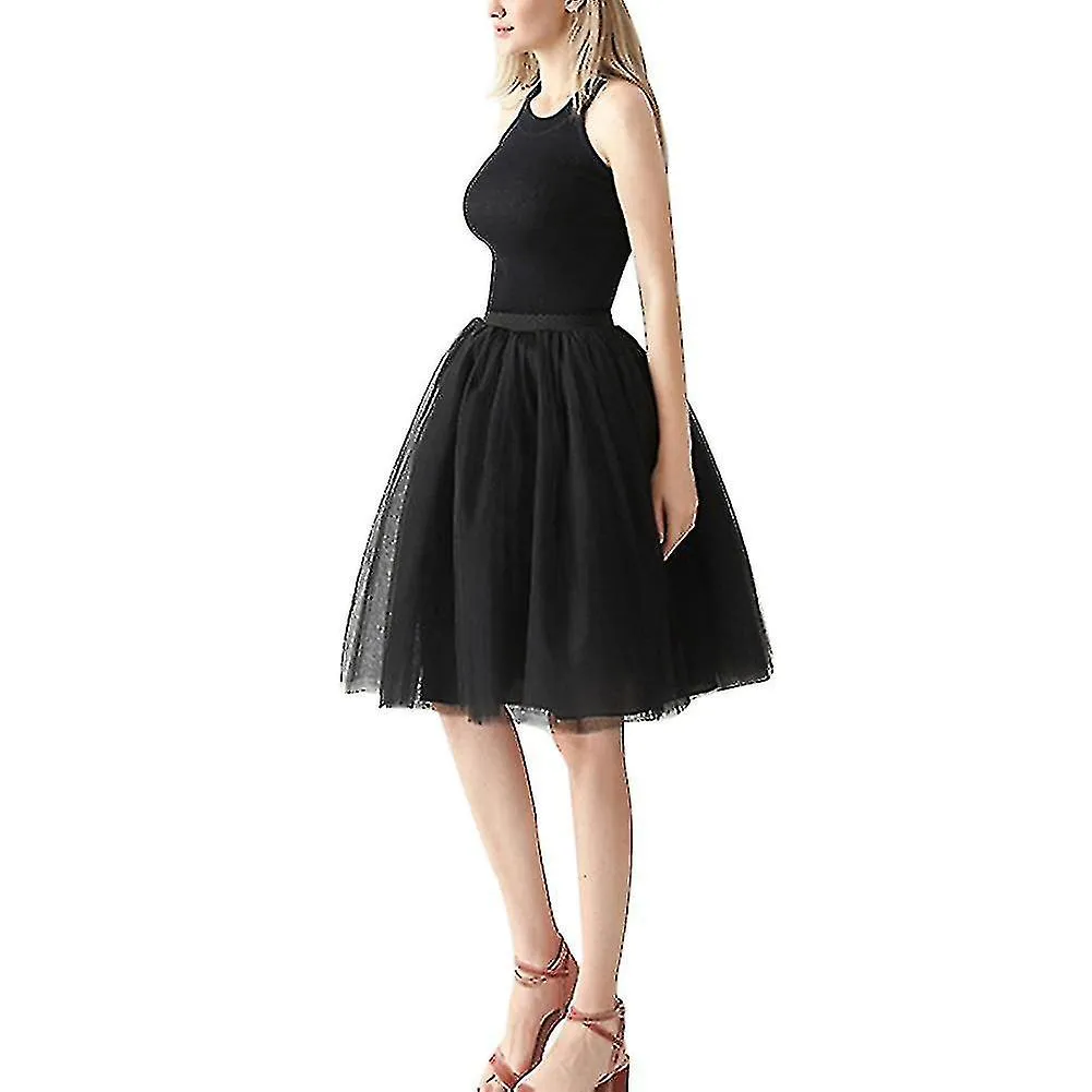 Faldas de tul para mujer Color sólido con volantes Falda plisada simple para fiesta de graduación