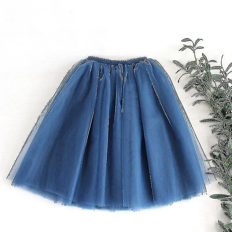 Faldas de tul para mujer Color sólido con volantes Falda plisada simple para fiesta de graduación
