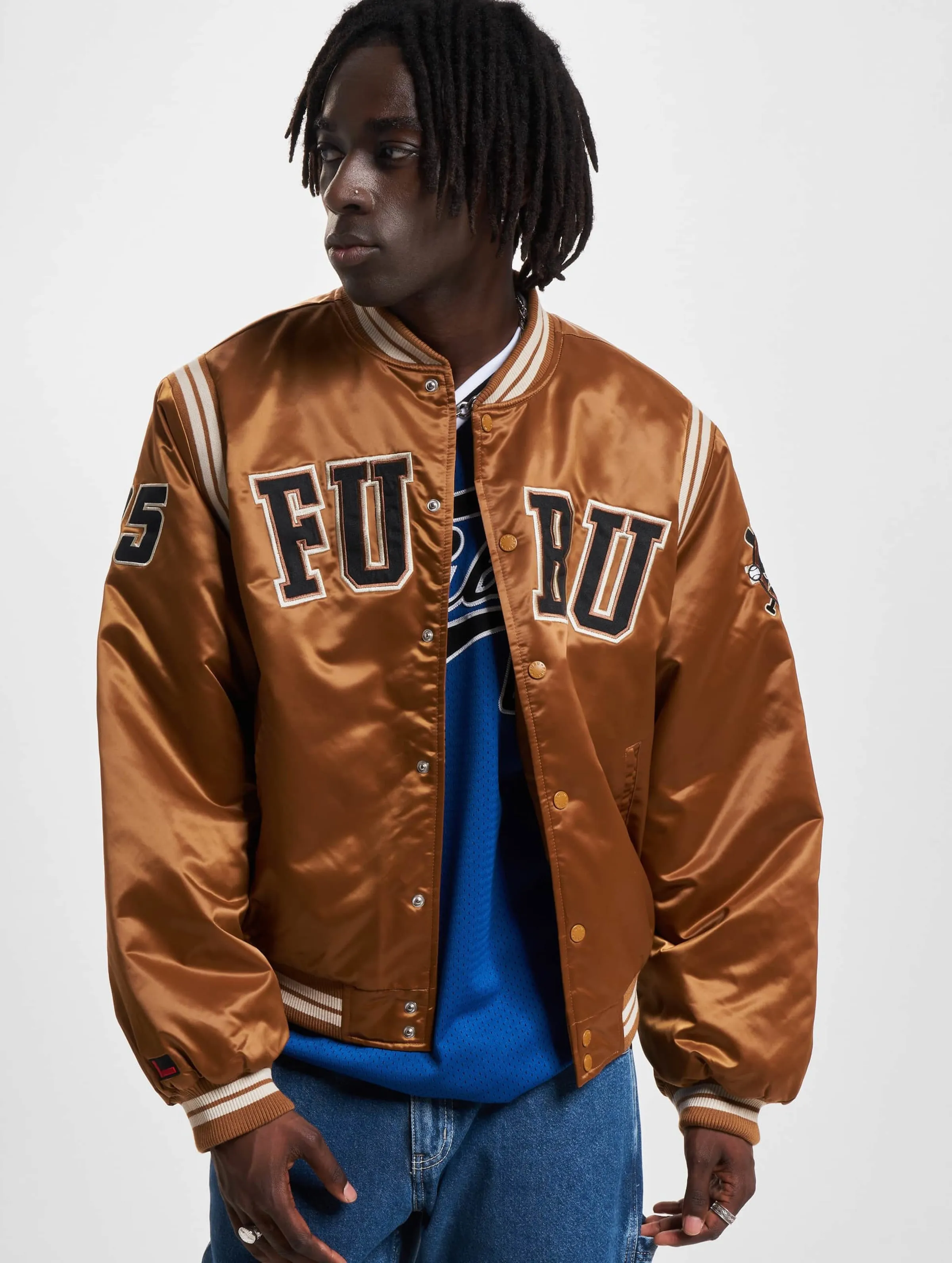 FM2330011 FUBU COLLEGE SATIN VARSITY JACKET