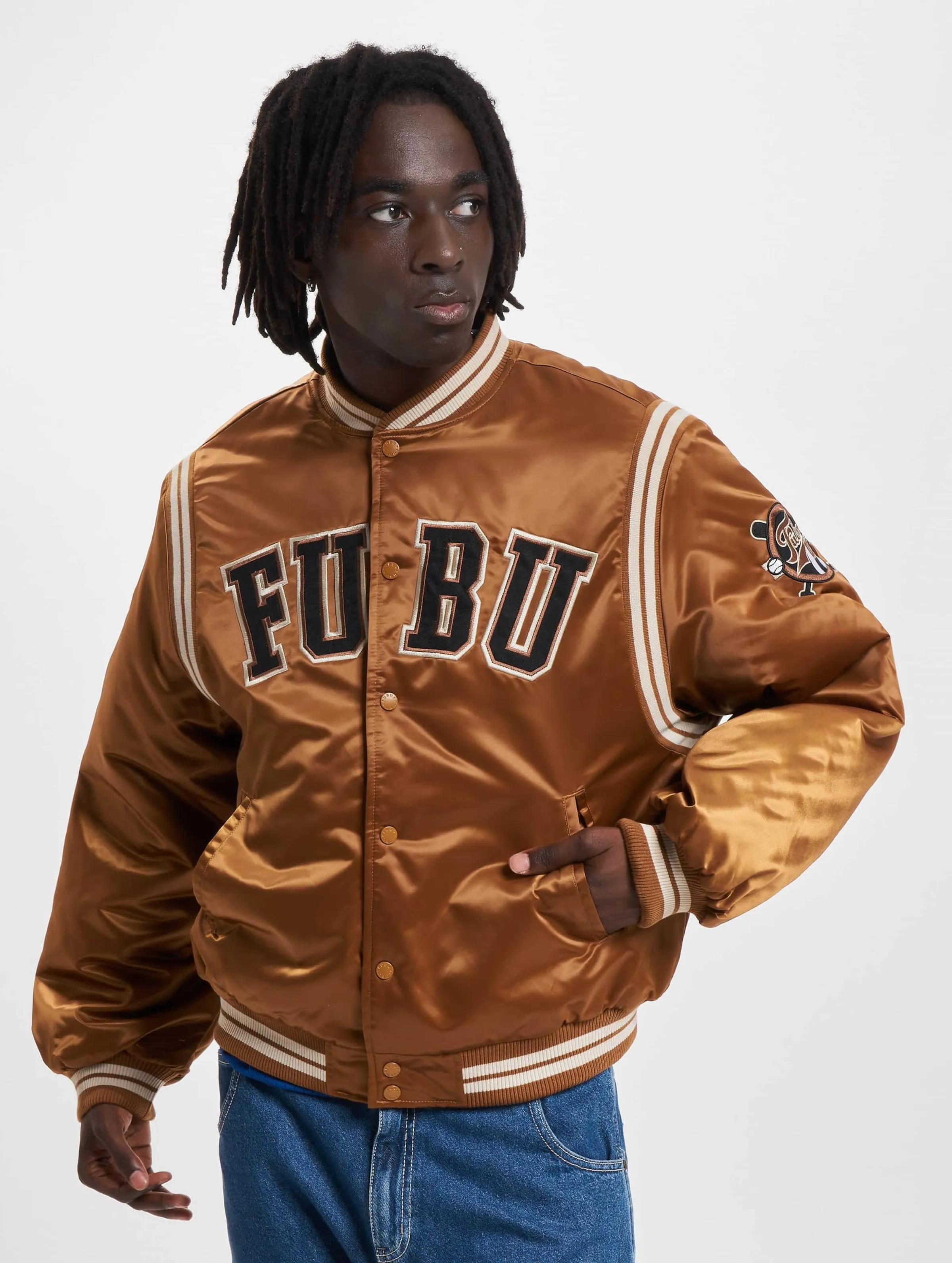 FM2330011 FUBU COLLEGE SATIN VARSITY JACKET