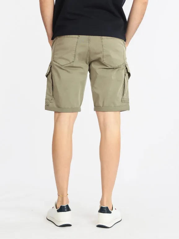 Frankie Malone Bermudas de algodón con bolsillos grandes para hombre