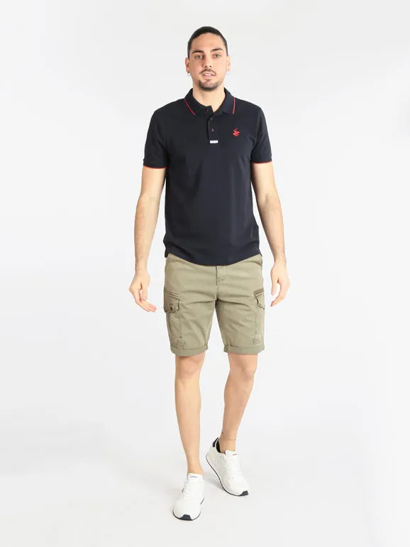 Frankie Malone Bermudas de algodón con bolsillos grandes para hombre