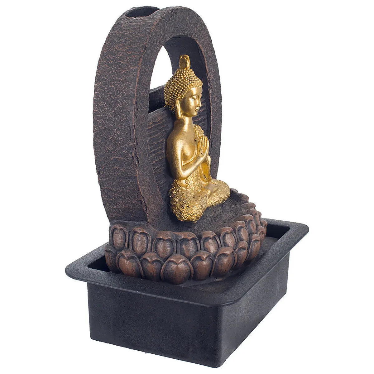 Fuente buda con luz