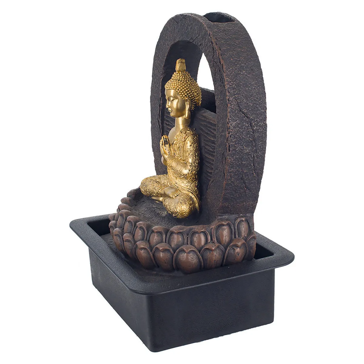 Fuente buda con luz