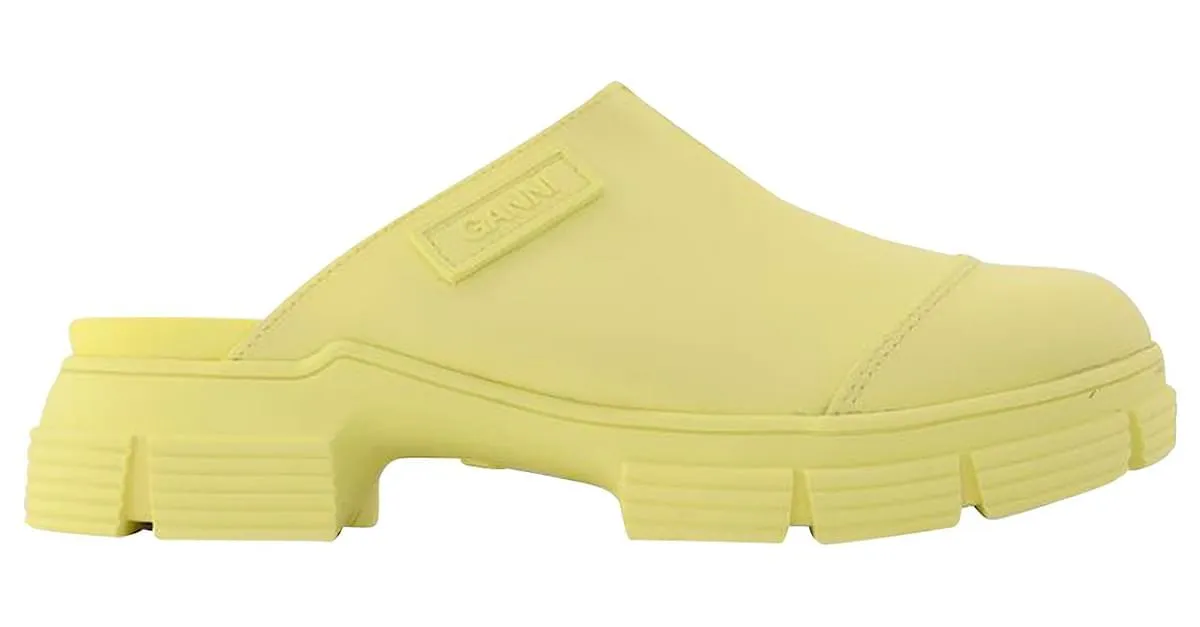 Ganni Mule Retro Amarillo Caucho Reciclado 