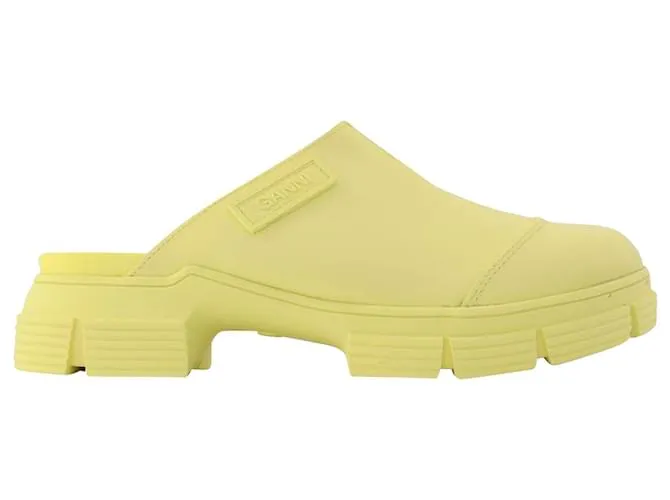 Ganni Mule Retro Amarillo Caucho Reciclado 