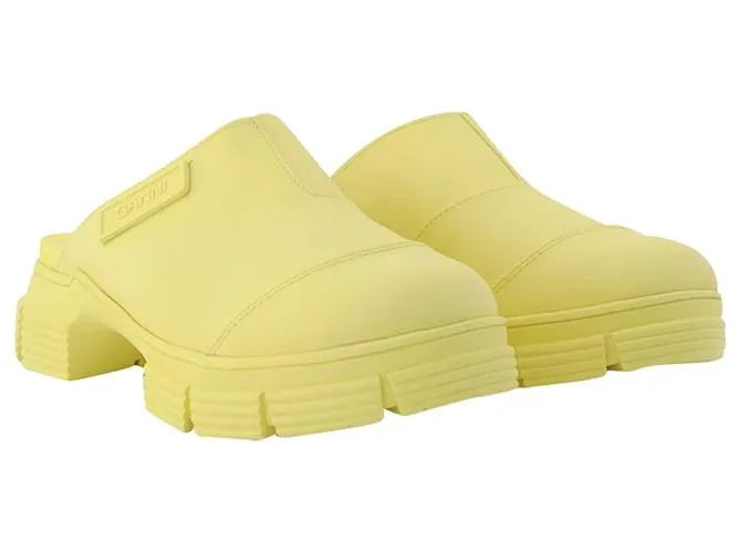 Ganni Mule Retro Amarillo Caucho Reciclado 