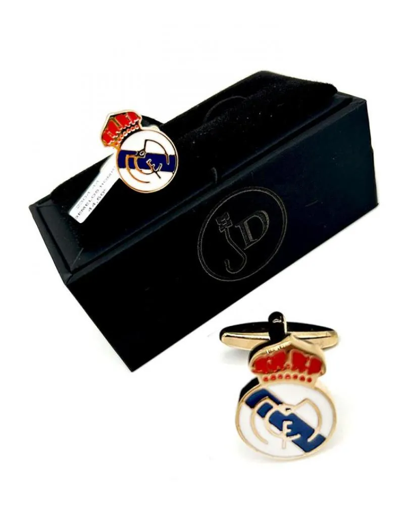 GEMELOS DE CAMISA DE HOMBRE CON INSIGNIA REAL MADRID