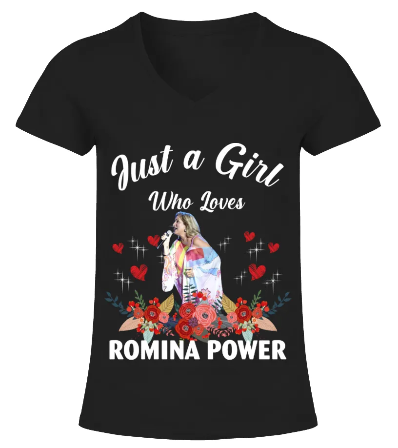 GIRL WHO LOVES ROMINA POWER Camiseta cuello pico Mujer