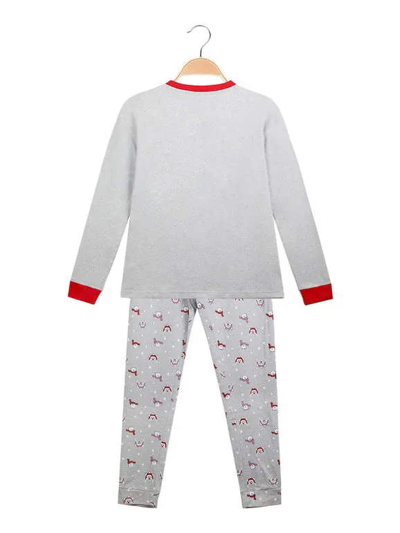Givova Cálidos pijamas navideños de algodón para niña.