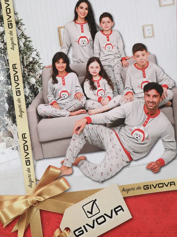 Givova Cálidos pijamas navideños de algodón para niña.