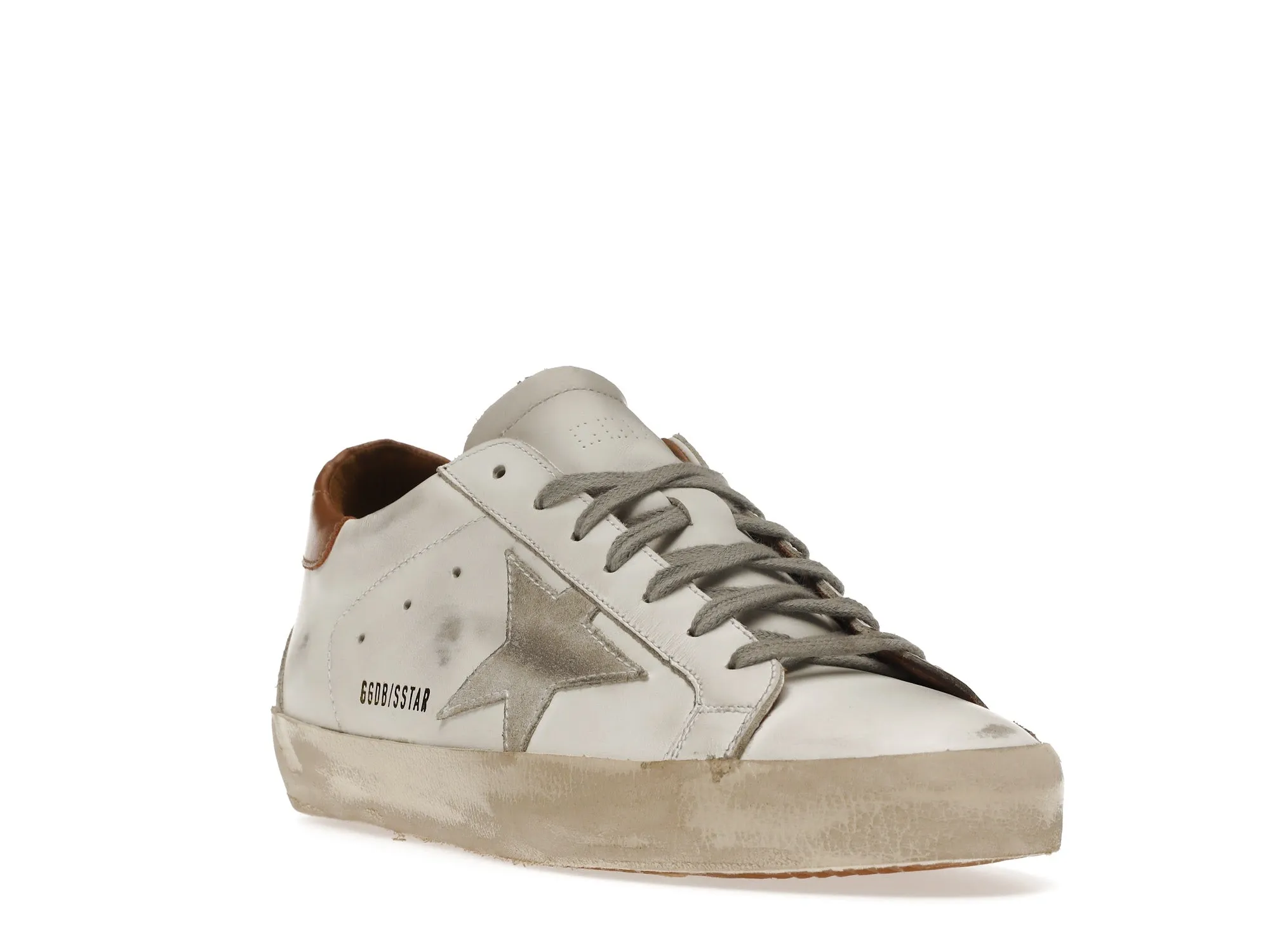 GOLDEN GOOSE SUPERSTAR WHITE VACCHETTA TAN GREY SUEDE PATCH