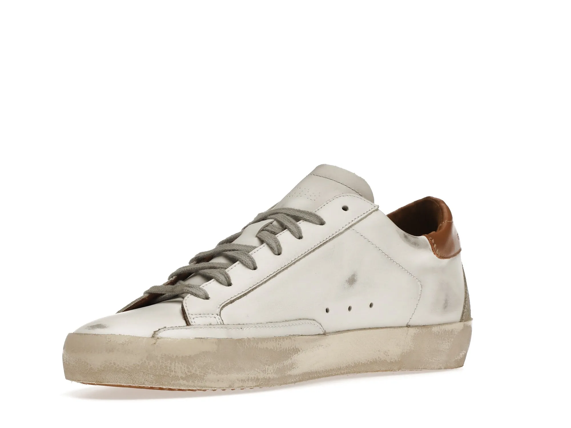 GOLDEN GOOSE SUPERSTAR WHITE VACCHETTA TAN GREY SUEDE PATCH
