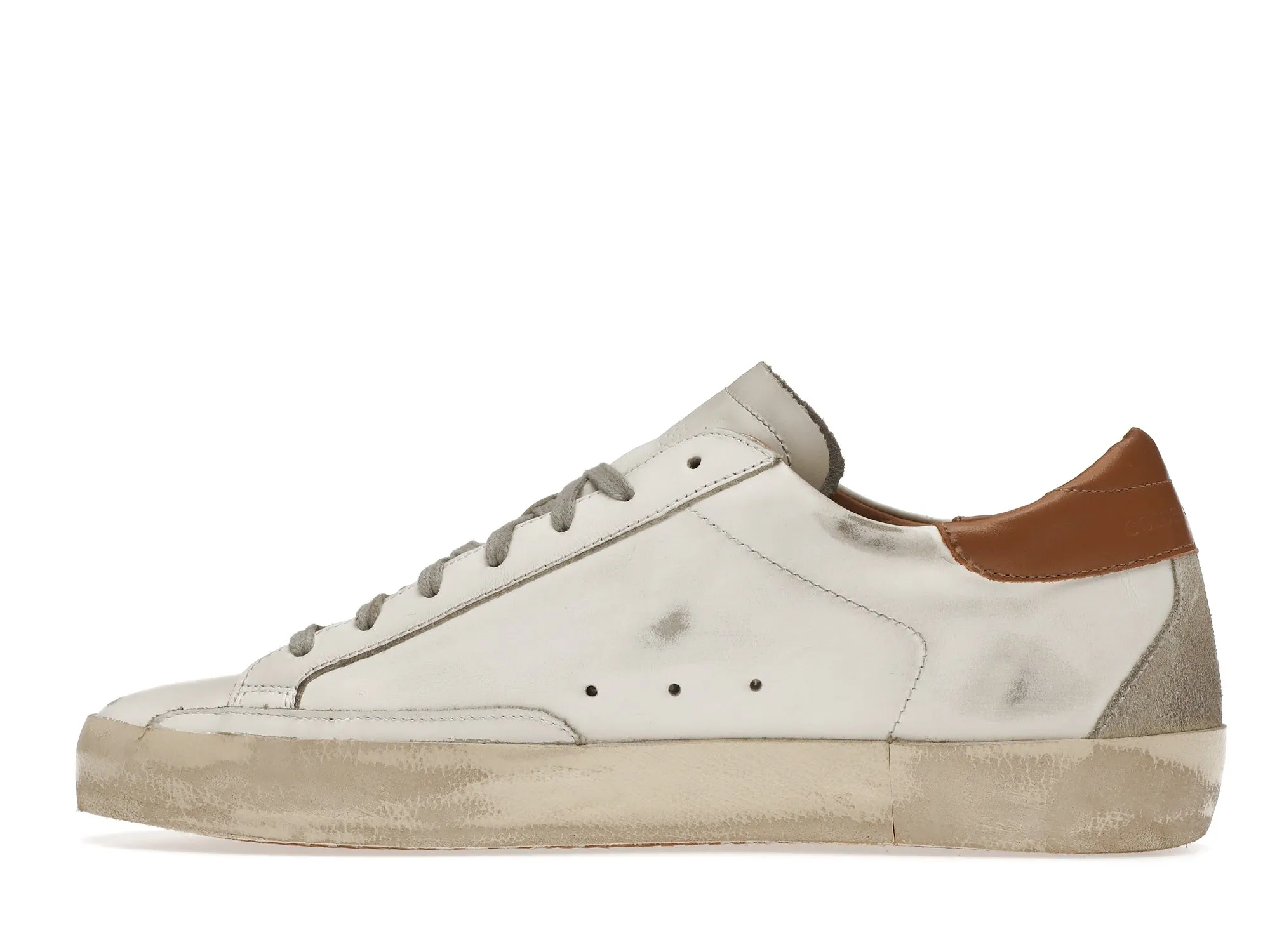 GOLDEN GOOSE SUPERSTAR WHITE VACCHETTA TAN GREY SUEDE PATCH