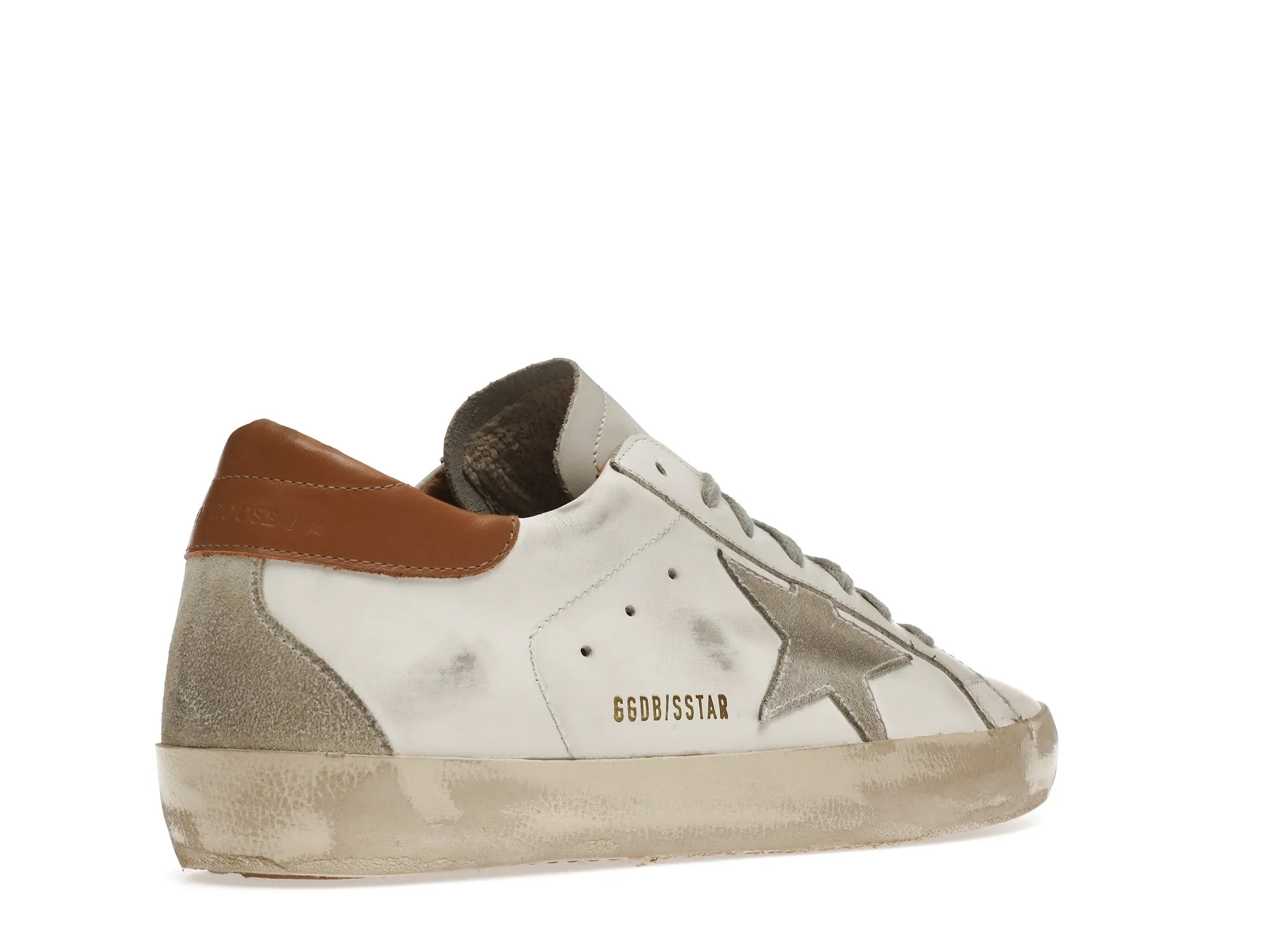 GOLDEN GOOSE SUPERSTAR WHITE VACCHETTA TAN GREY SUEDE PATCH