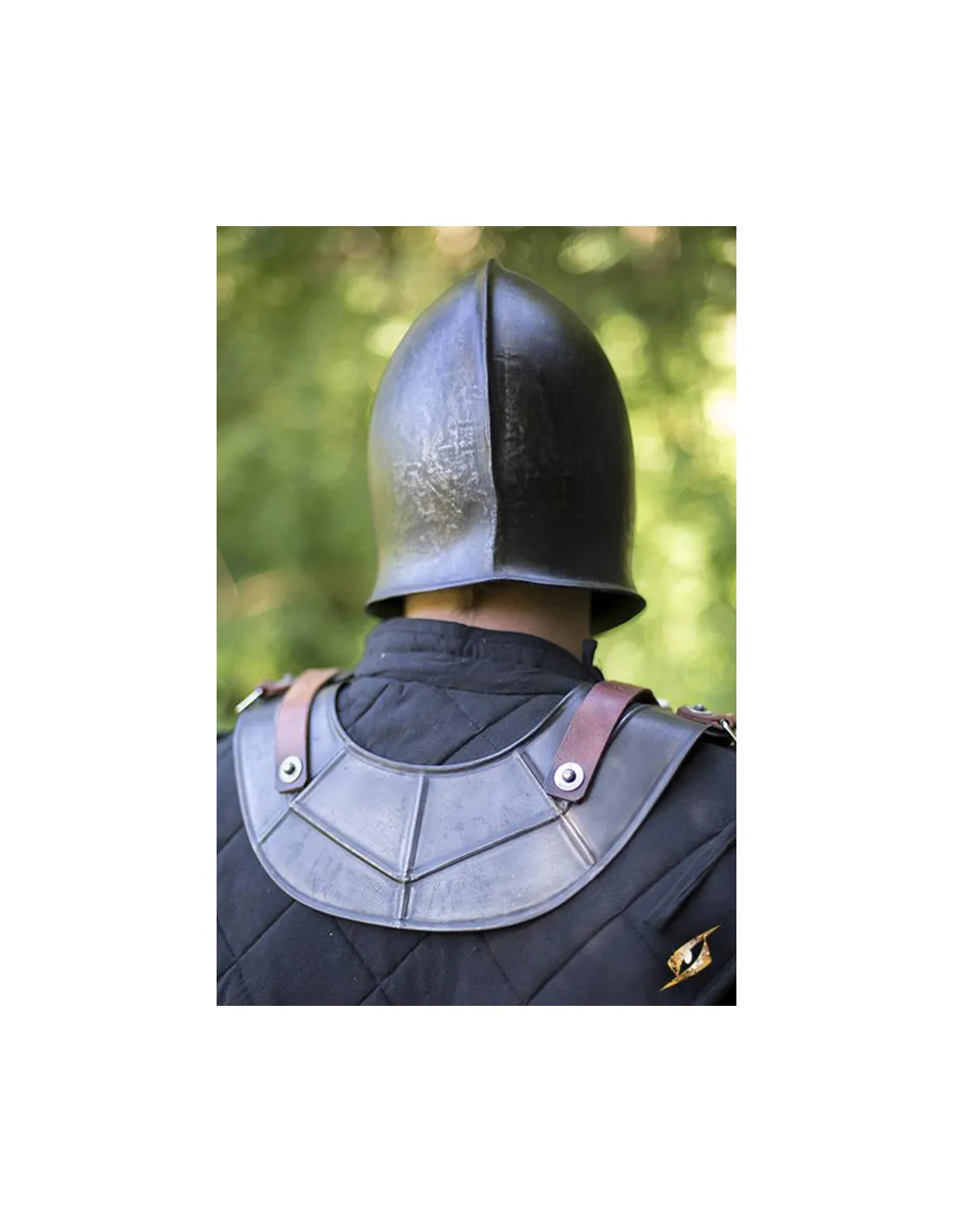 Gorjal medieval simple Drake, acabado oscuro épico