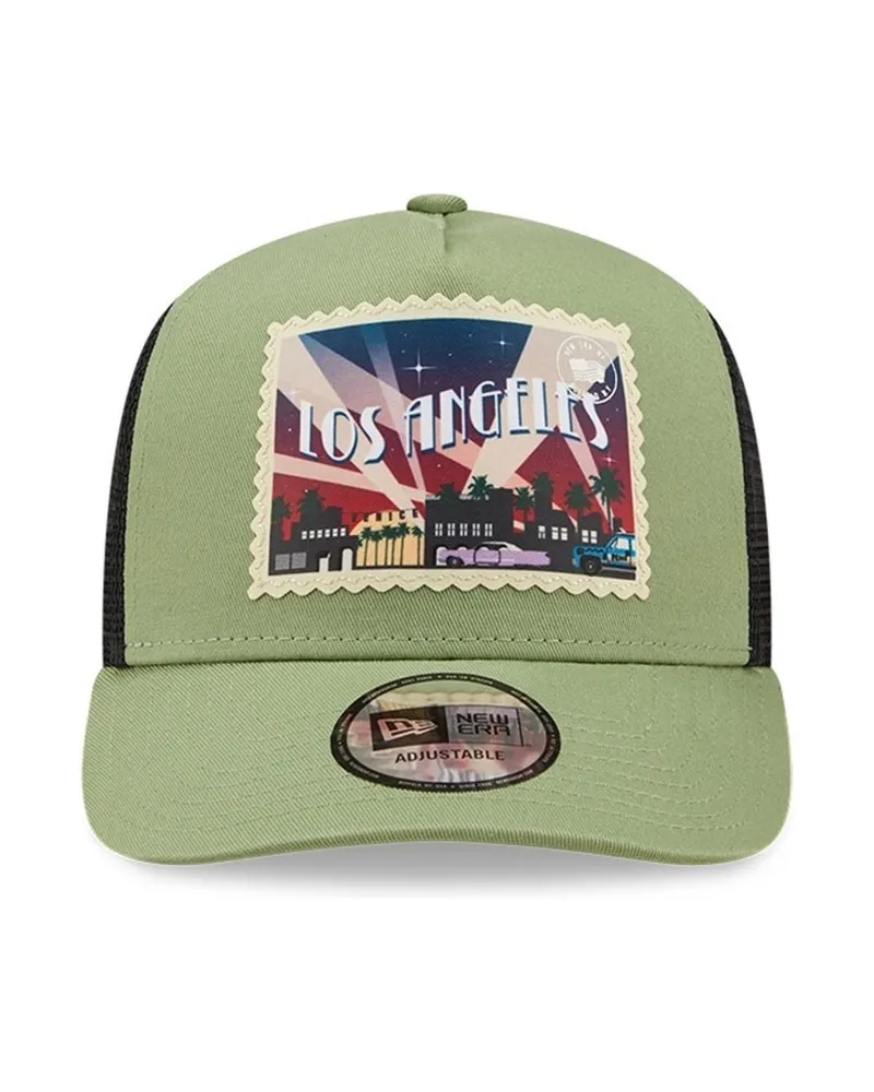 Gorra new era verde los angeles postcard trucker cap