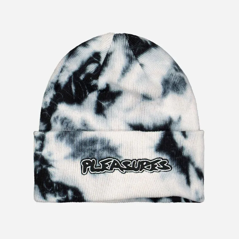 GORROS PLEASURES P21F063WHITE BACKBONE DYED BEANIE