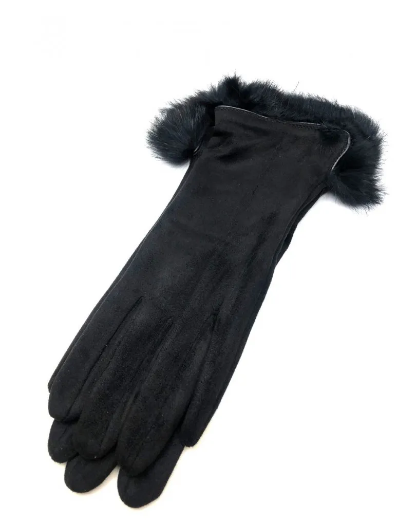 GUANTES NEGROS CORTOS ANTELINA Y PELO VENTA ONLINE Y MADRID