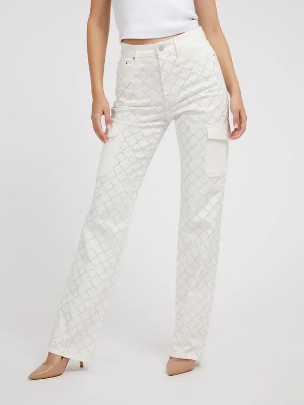 GUESS Rhinestones Cargo Denim