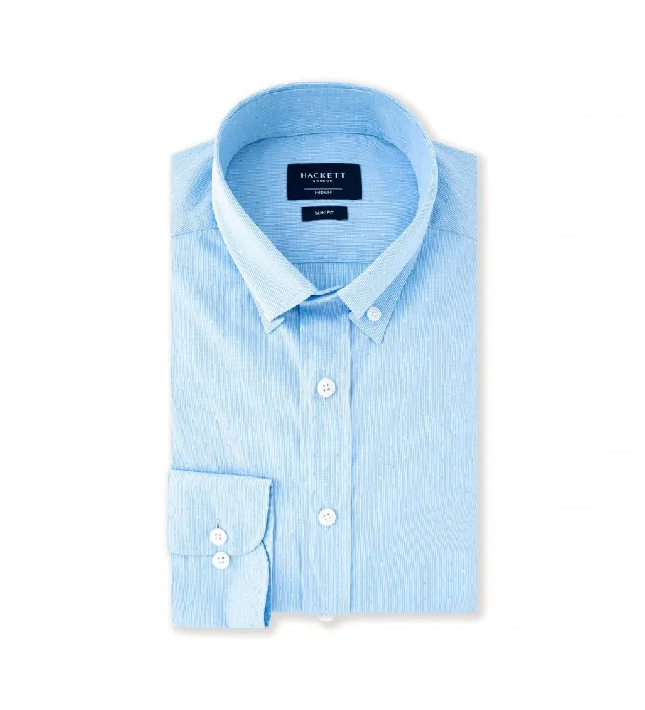 HACKETT LONDON CAMISA MINI GINGHAM FIL AZUL