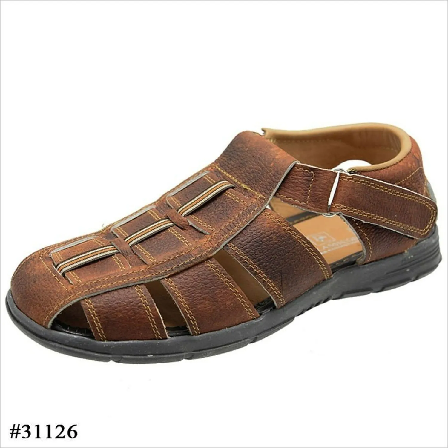 HUARACHE DE CUERO ARTESANAL DE VESTIR FINO COLOR MIEL IMP31126