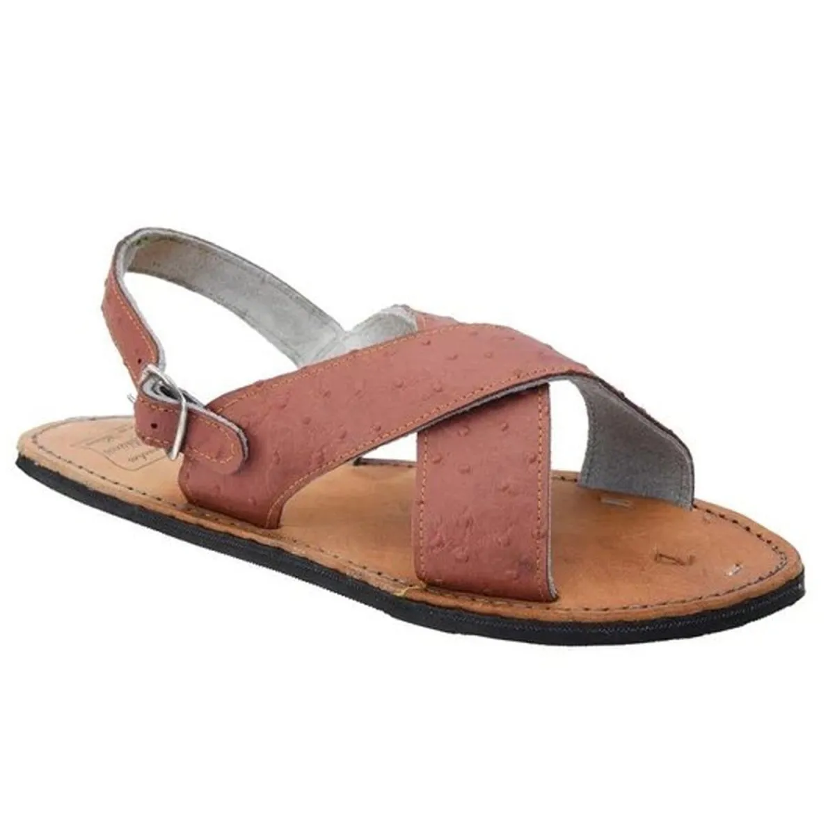 HUARACHE IMITACION AVESTRUZ COLOR COGNAC IMP33302