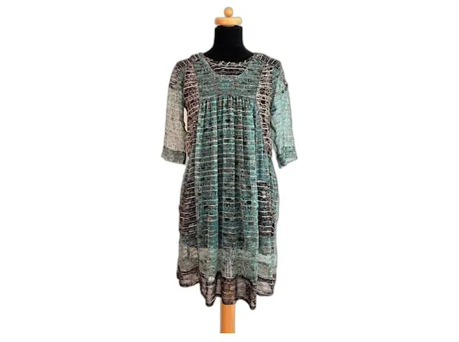 Isabel Marant vestido de seda ynes Azul 