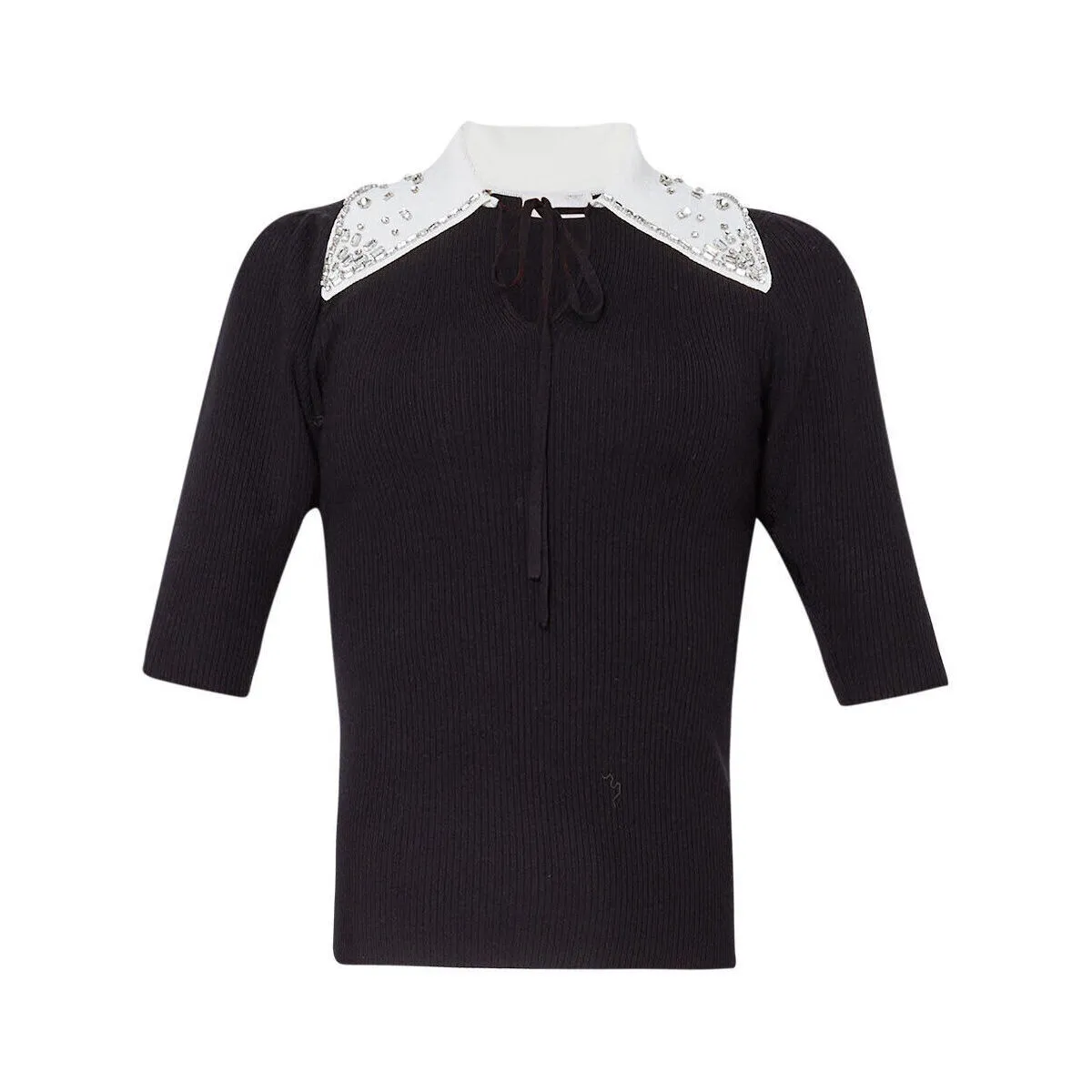 Jersey con cuello y strass